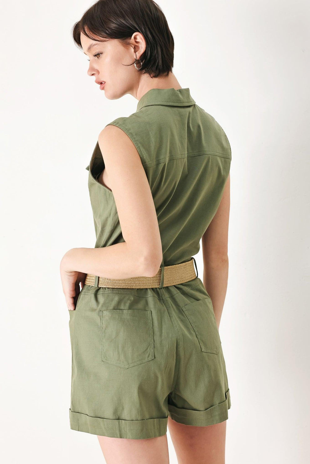 Cutie Explorer Woven Romper from KADOU Boutique
