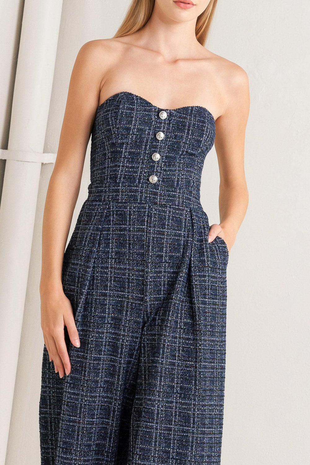 Elegant Party Tweed Jumpsuit from KADOU Boutique