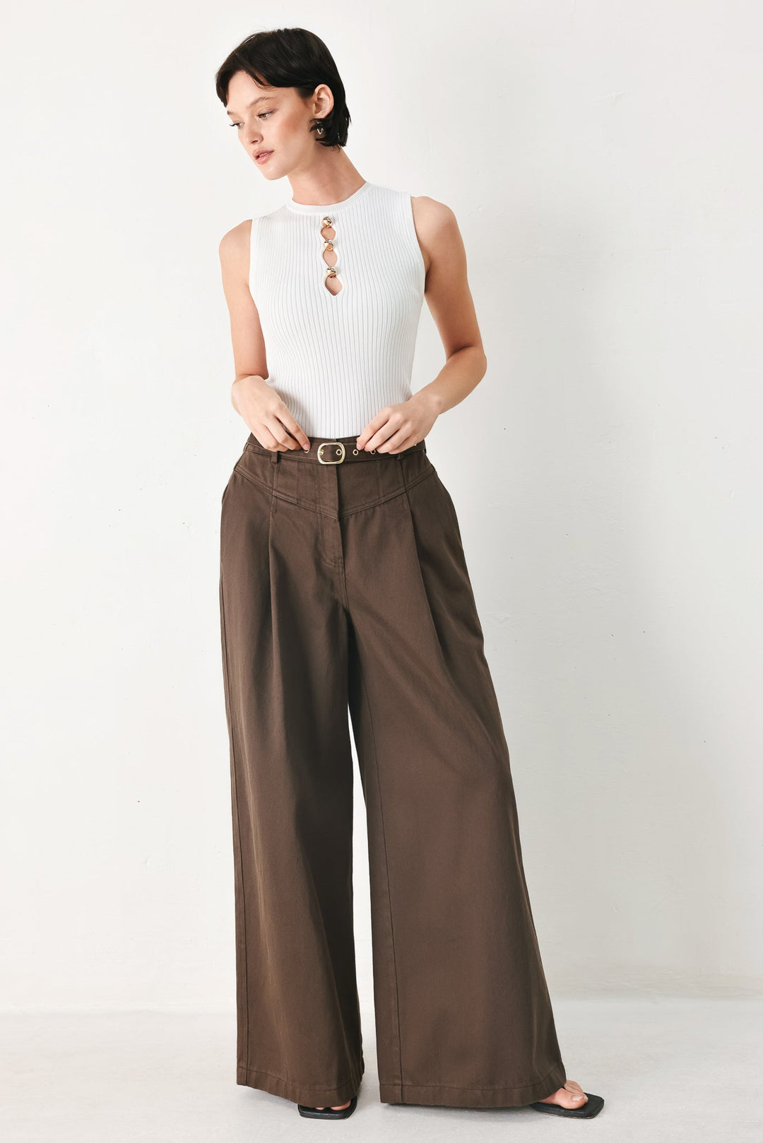 Brown Sugar Statement Woven Pants from KADOU Boutique