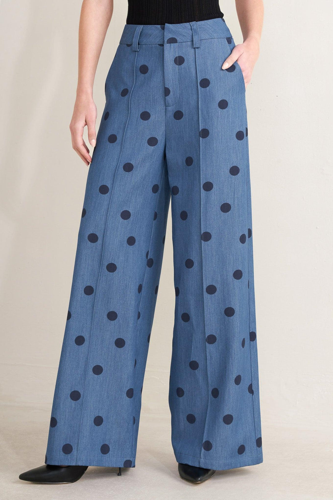 Preorder Midnight Polka Woven Pants from KADOU Boutique