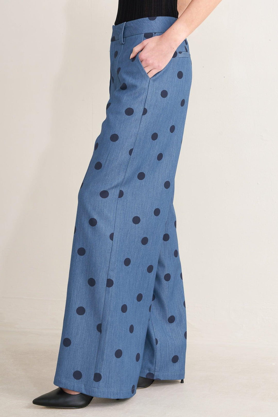 Preorder Midnight Polka Woven Pants from KADOU Boutique