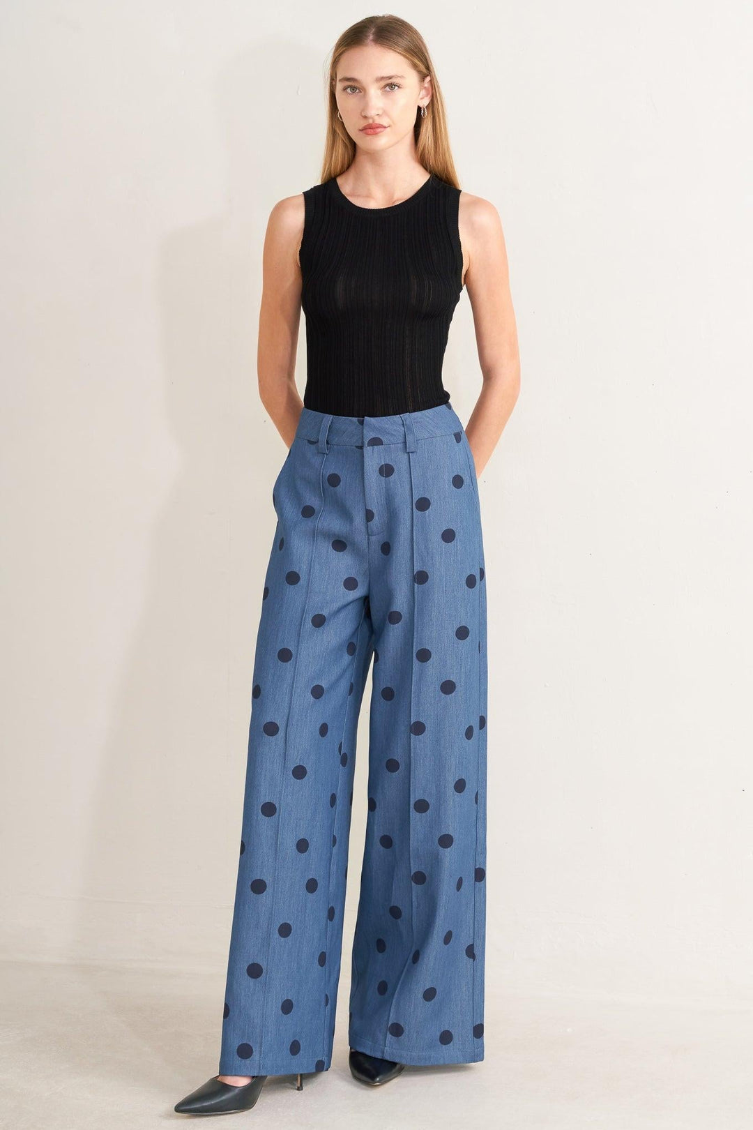 [PREORDER] MIDNIGHT POLKA WOVEN PANTS