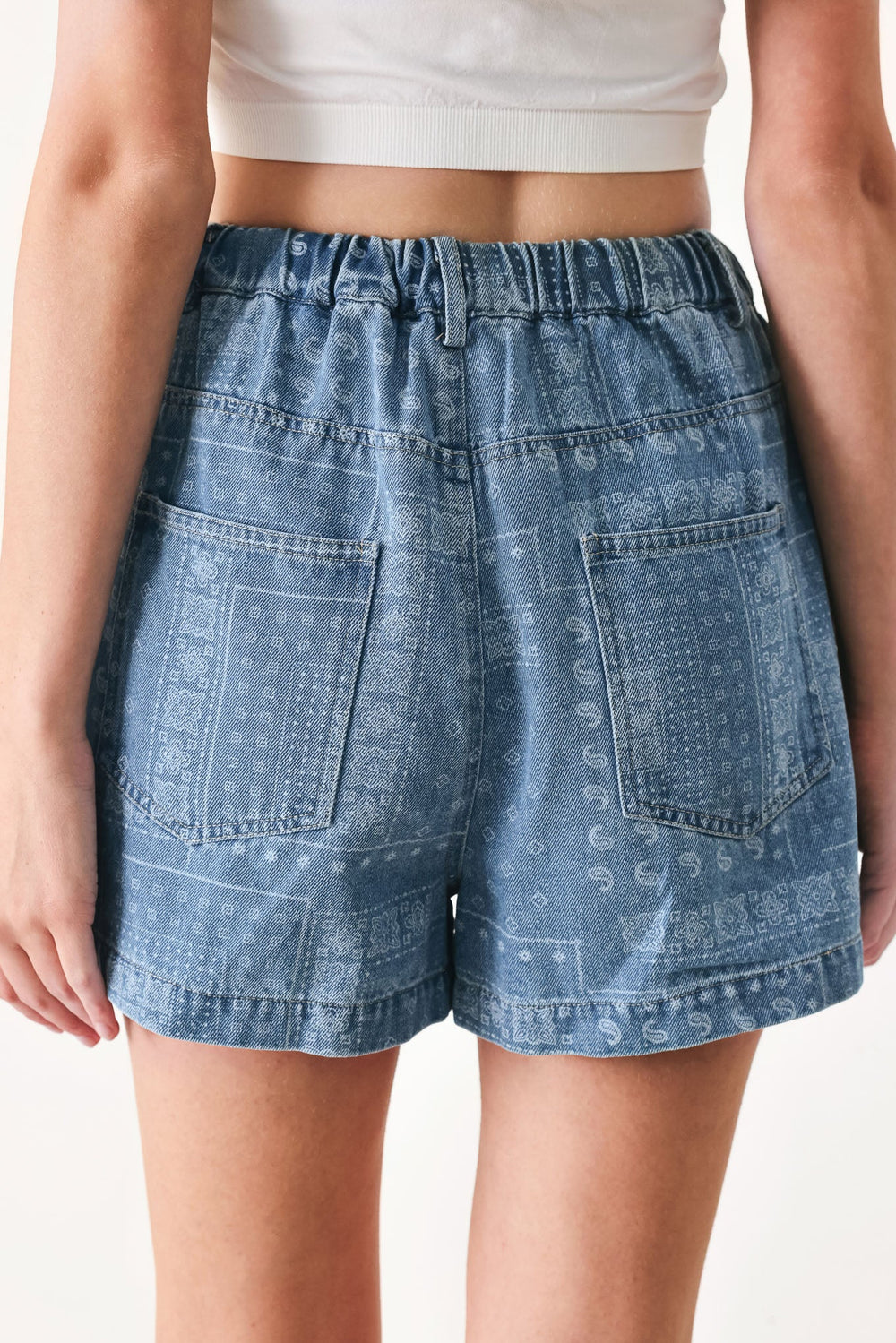 Vintage Bandana Denim Shorts from KADOU Boutique