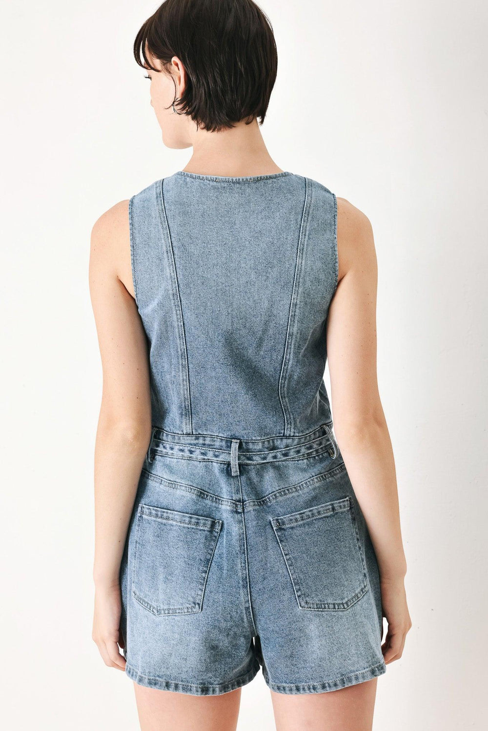 Relaxed Chic Denim Romper from KADOU Boutique