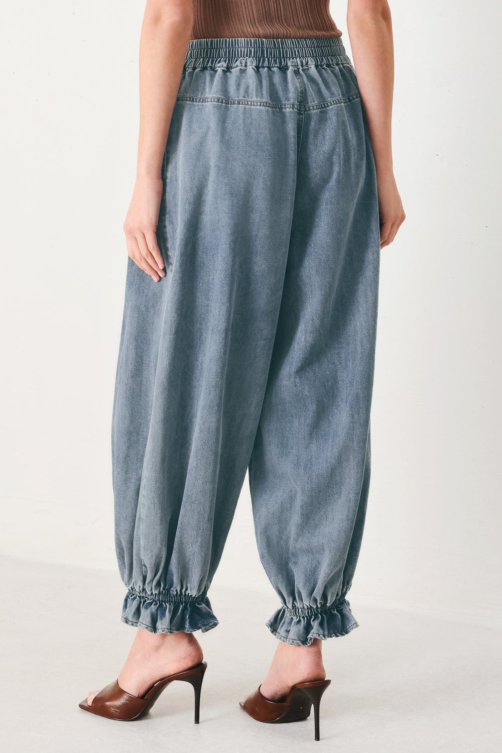 Easy Volume Denim Genie Pants from KADOU Boutique