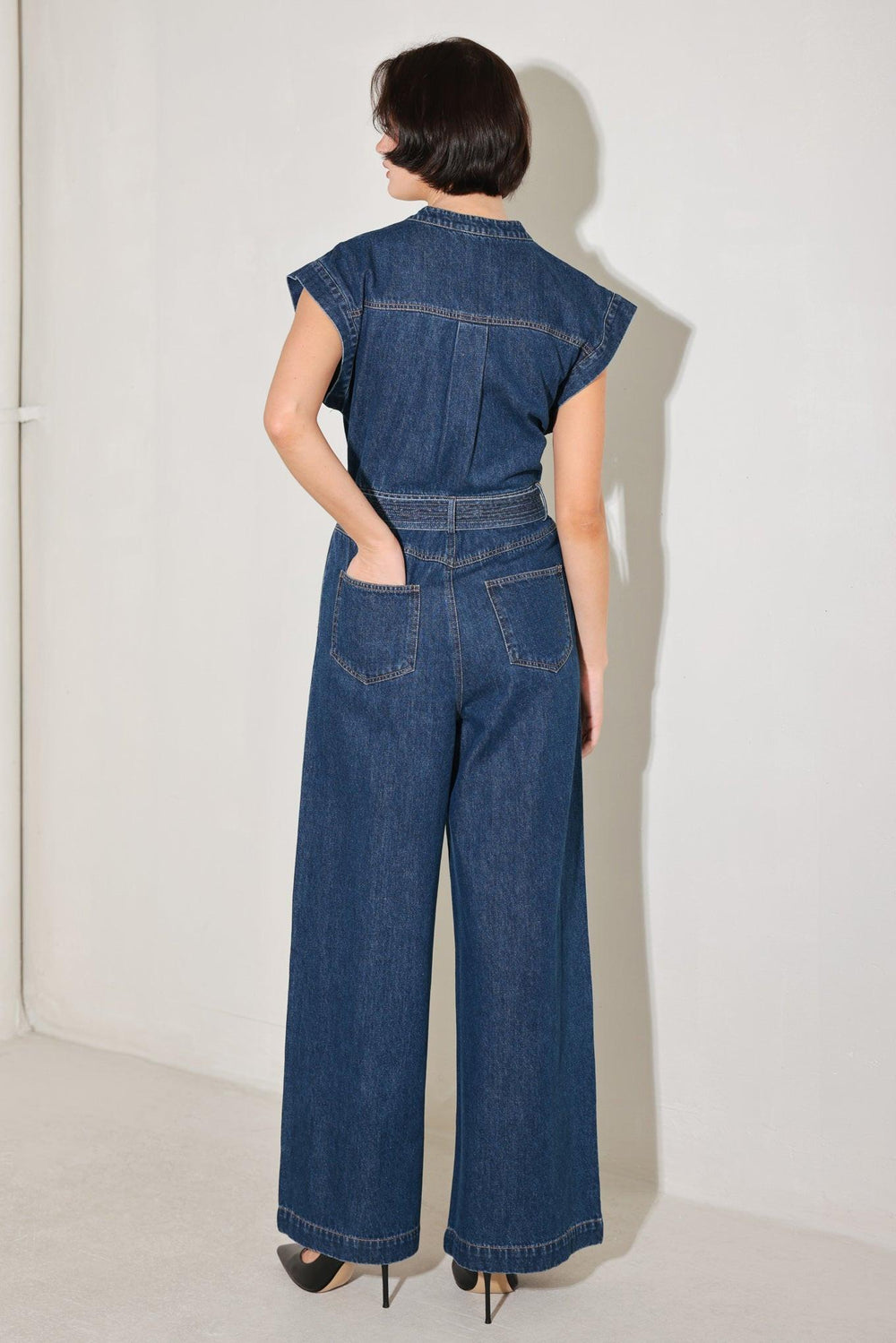 True Blue Love Denim Jumpsuit from KADOU Boutique