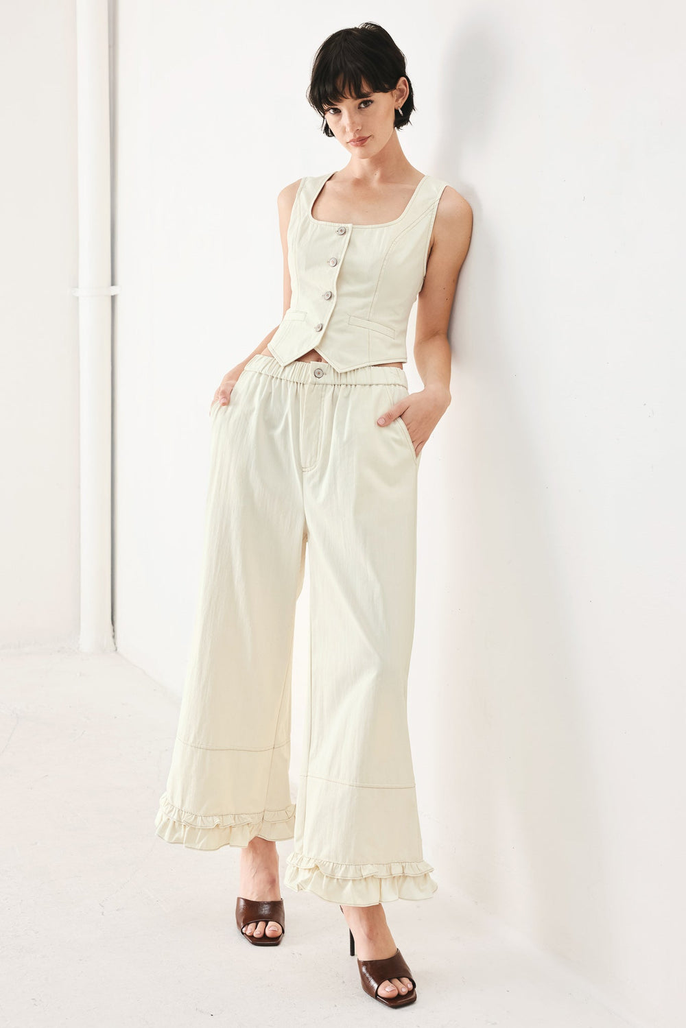Sunday Soft Flow Woven Culotte Pants from KADOU Boutique