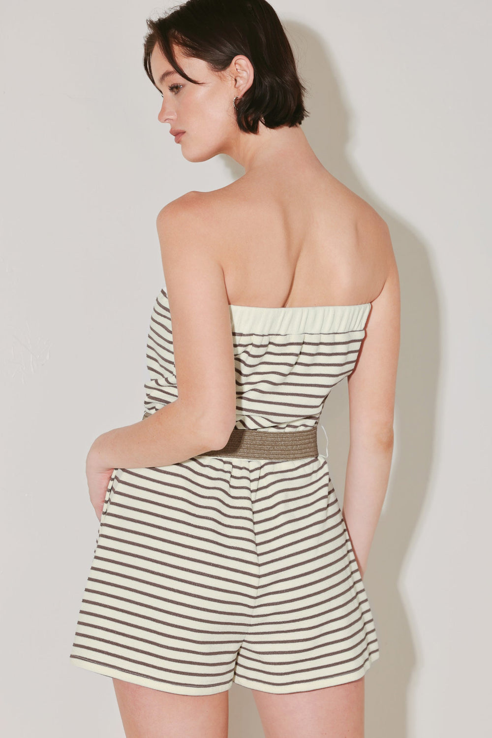 Weekend Stripe Knit Romper from KADOU Boutique