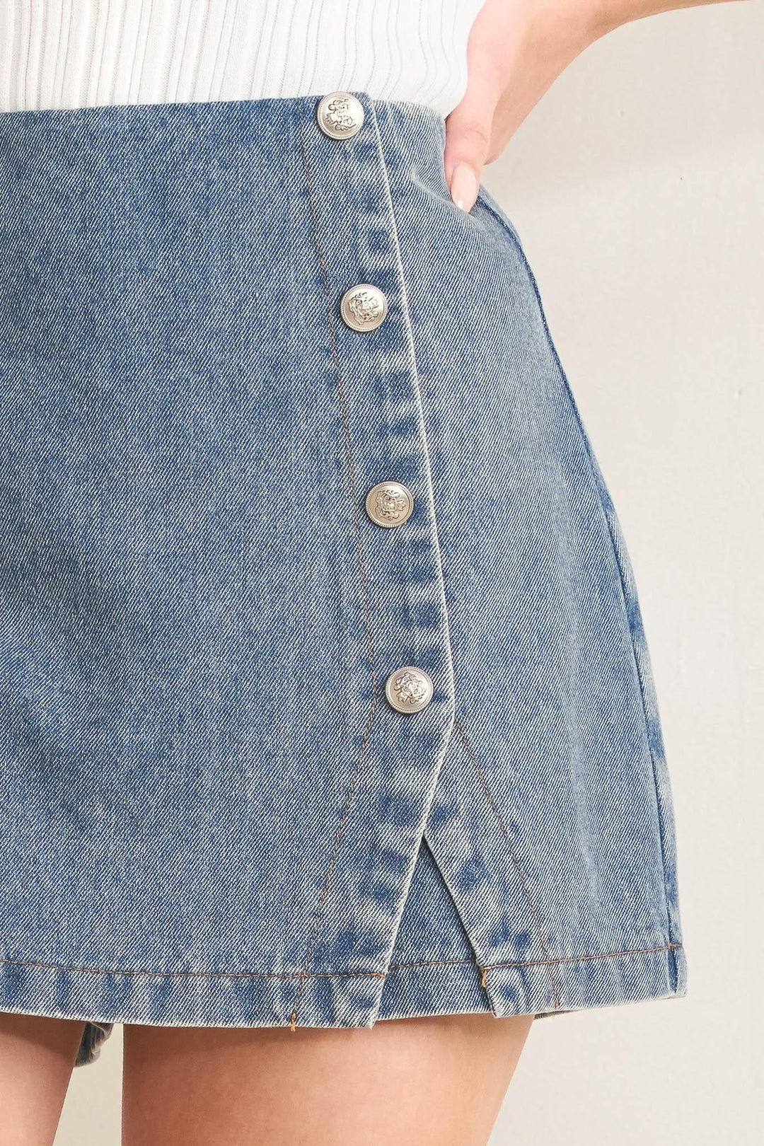 Santa Monica denim skort from KADOU Boutique