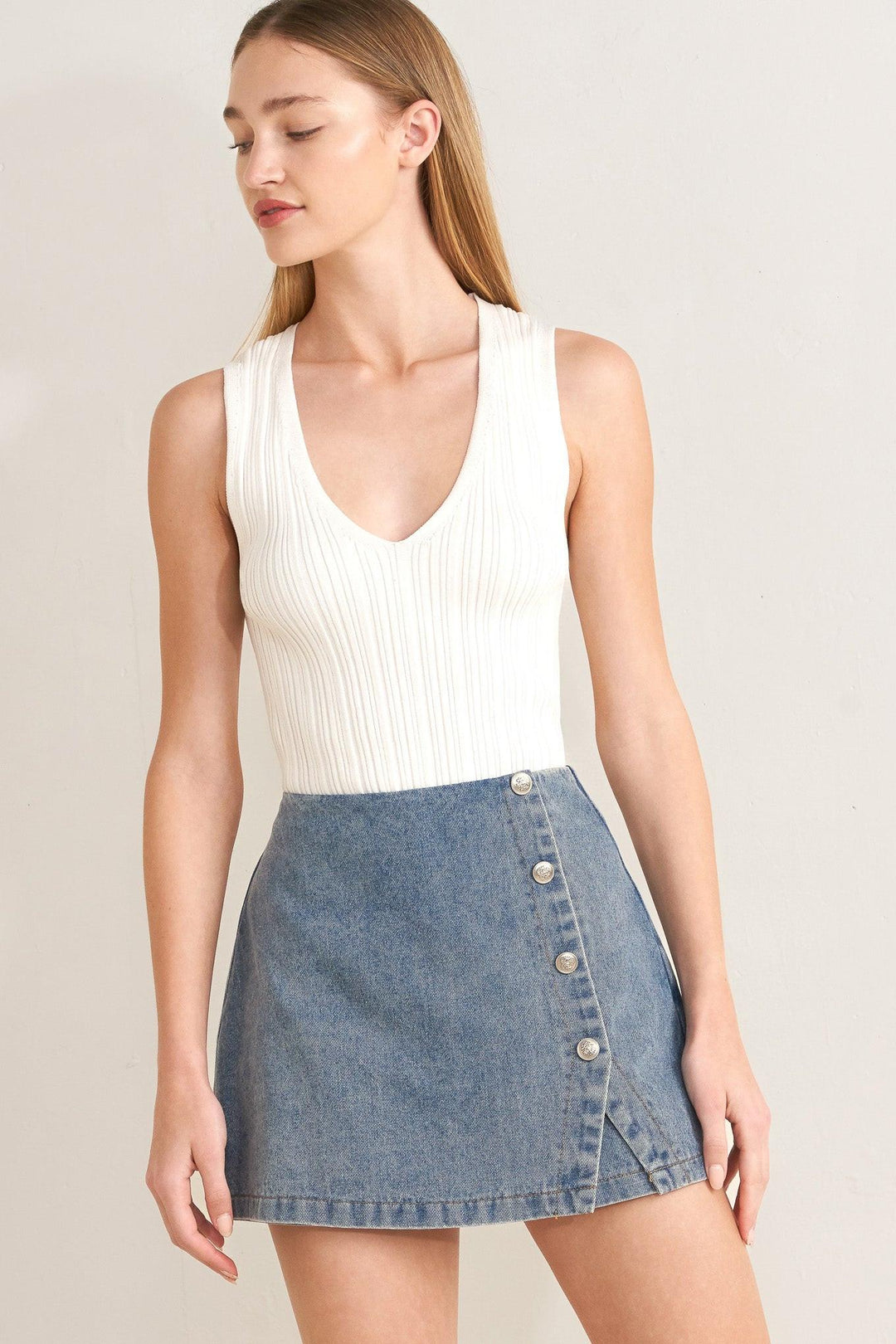 Santa Monica denim skort from KADOU Boutique