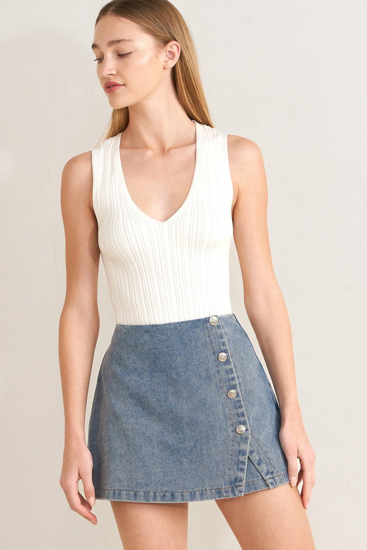 Santa Monica denim skort from KADOU Boutique