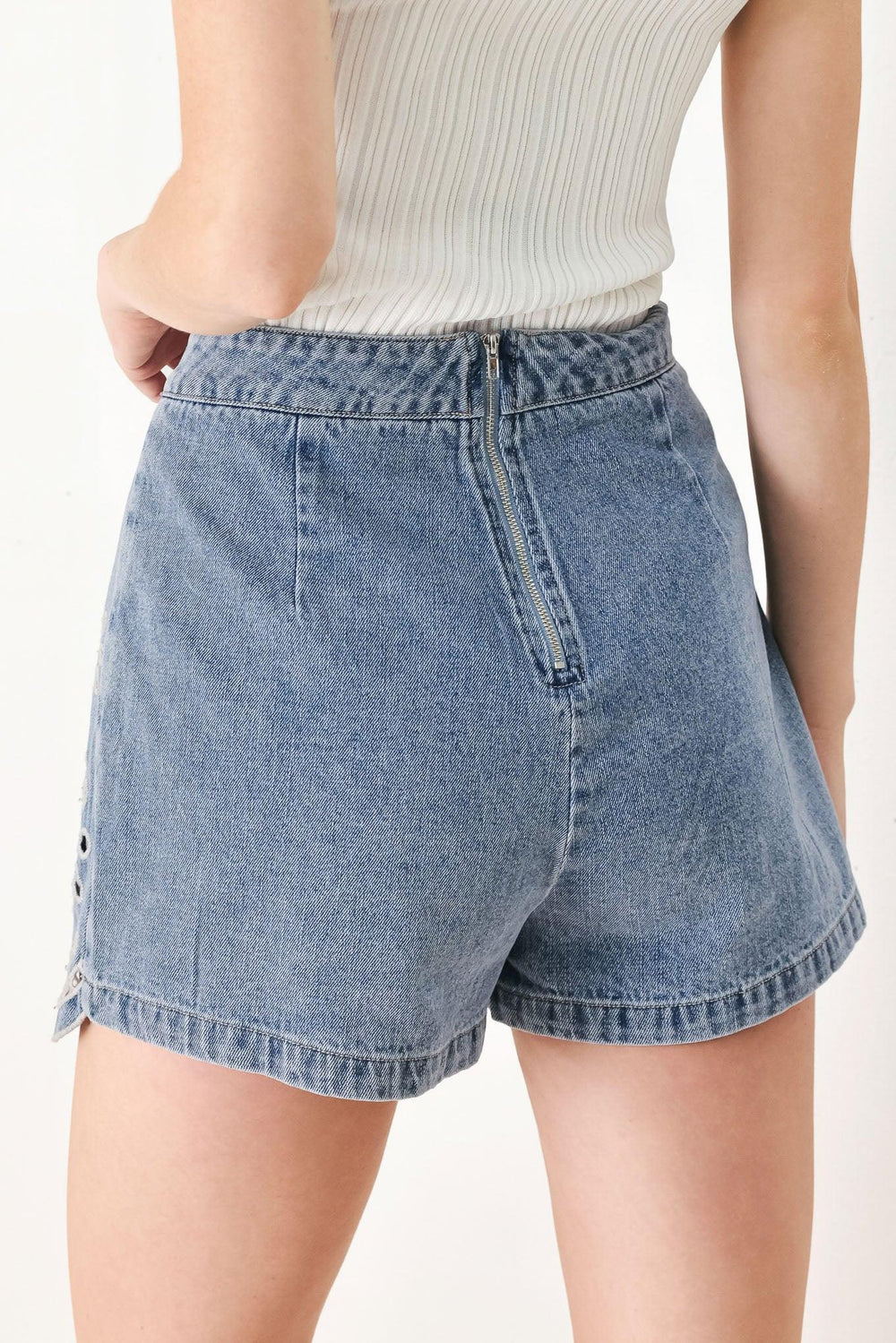 Floral Love Denim Skort from KADOU Boutique