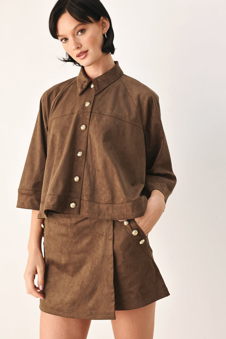 Suede Escape Utility Skort from KADOU Boutique