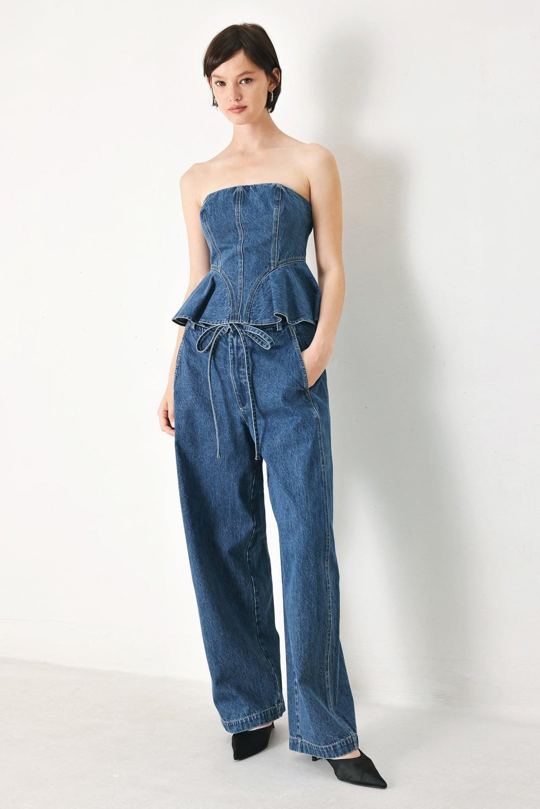 Blue Honey Oversize Denim Pants from KADOU Boutique
