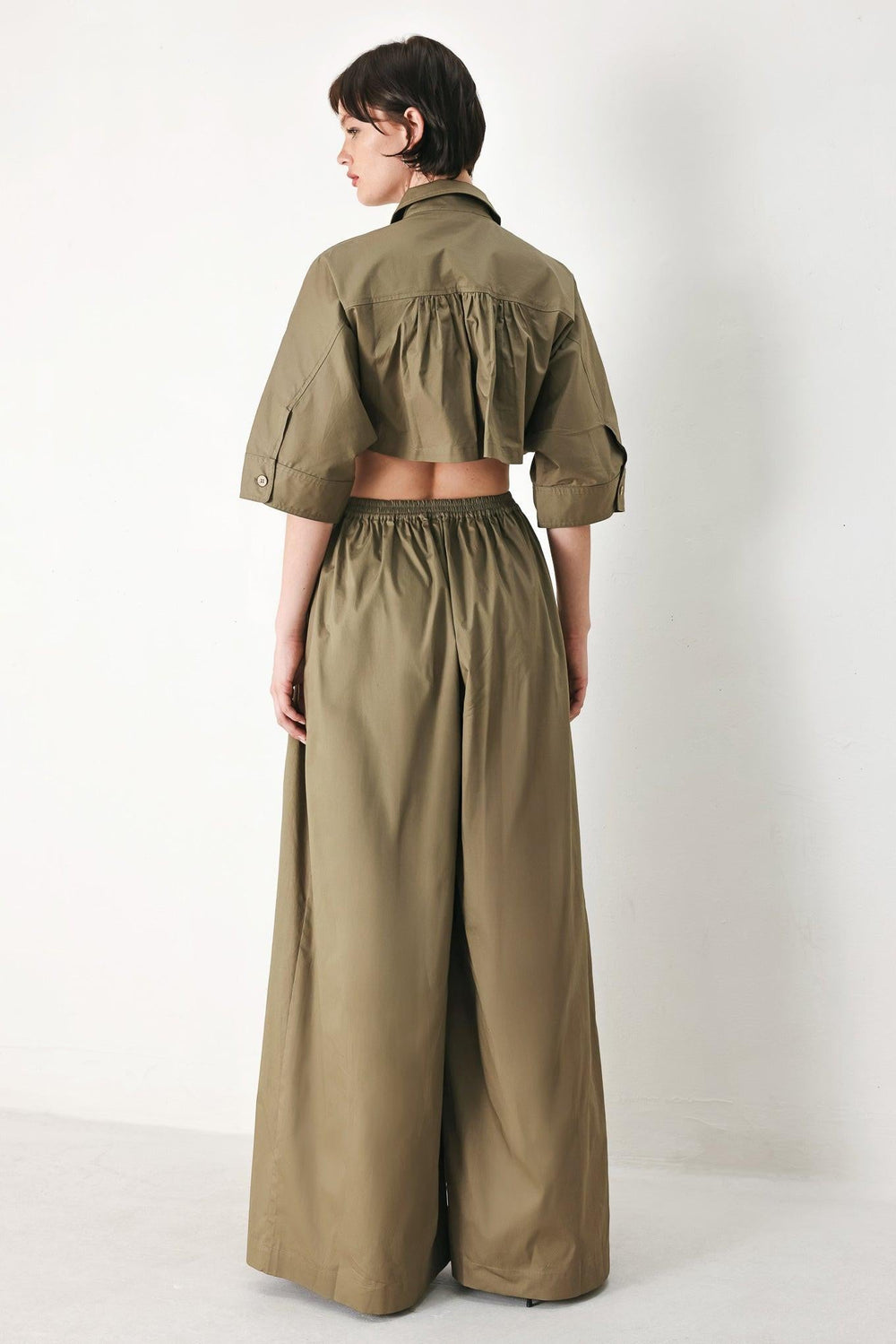 Olive Daydream Woven Jumpsuit from KADOU Boutique