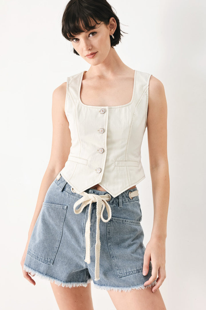 Beach Day Denim Shorts from KADOU Boutique