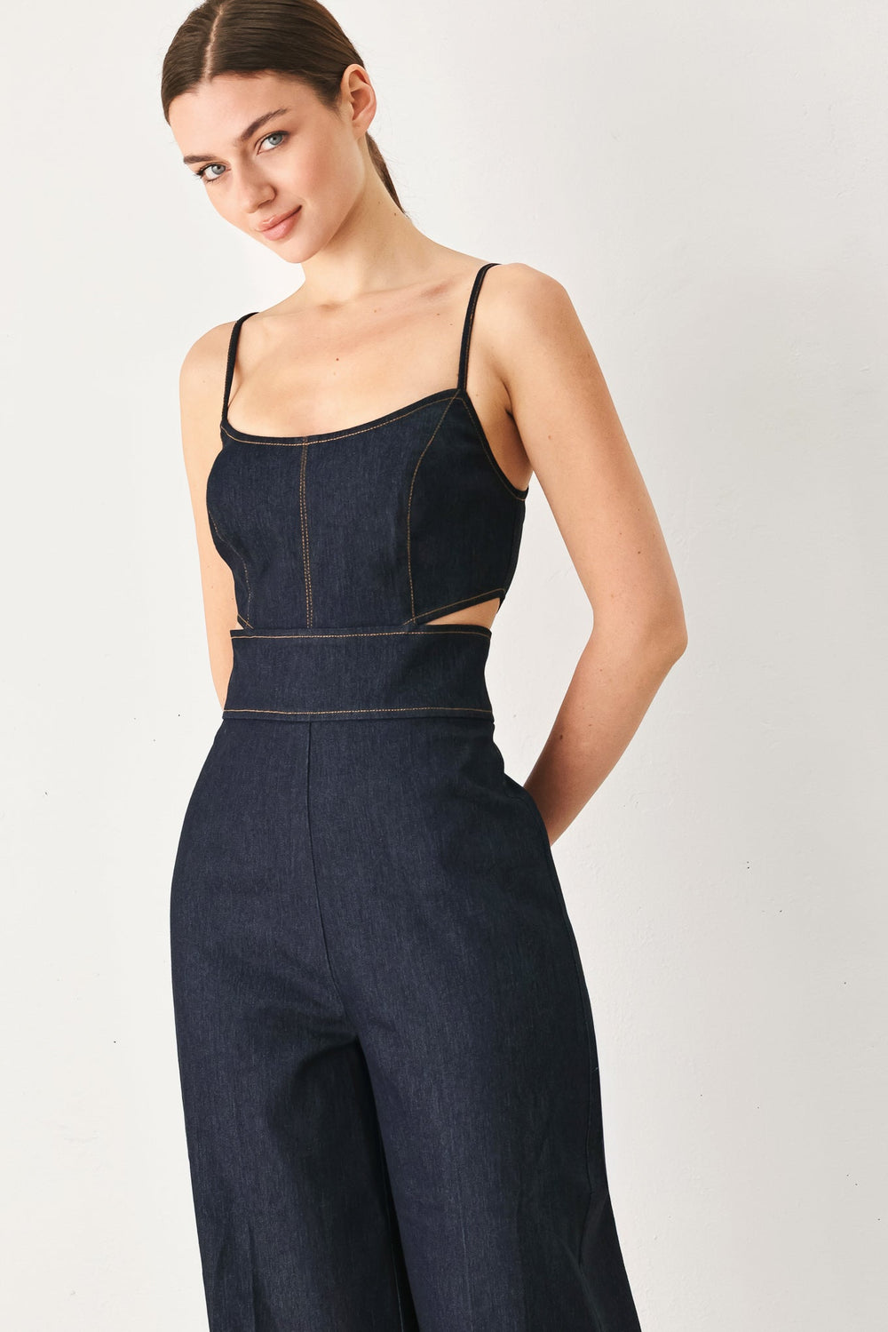 Lovely Muse Denim Jumpsuit from KADOU Boutique
