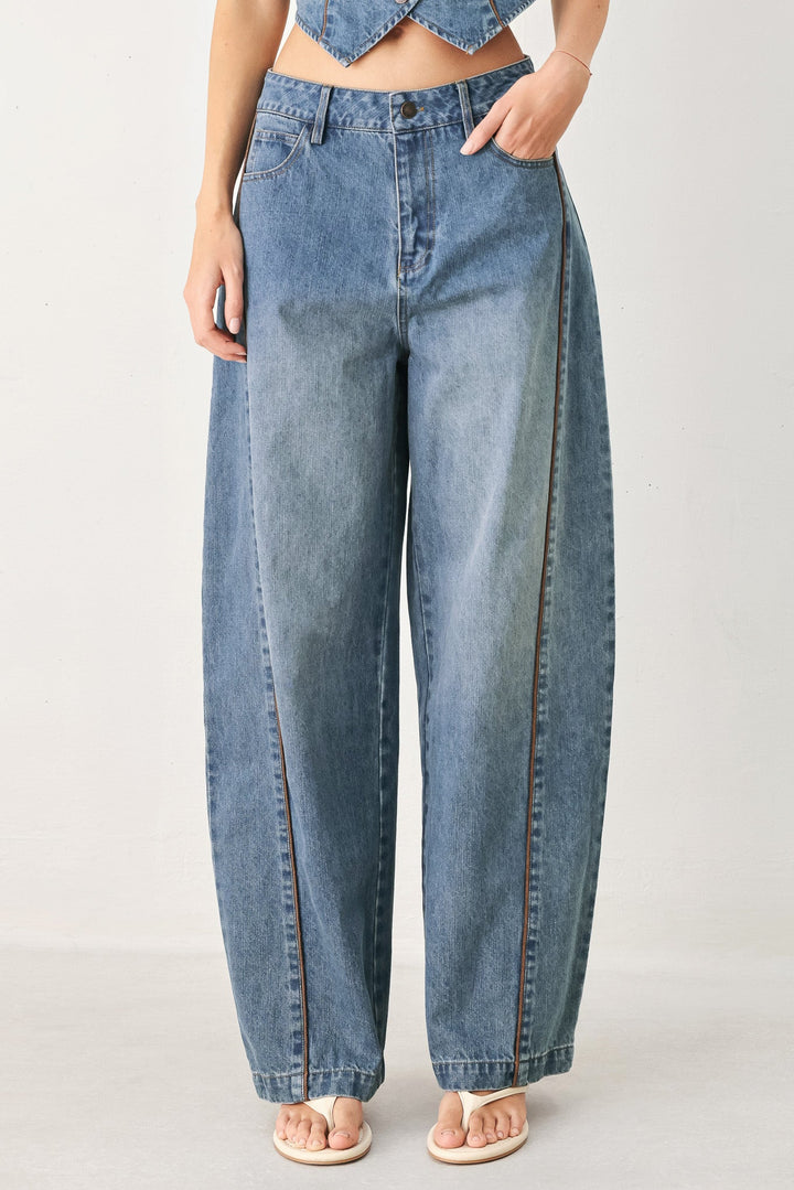 Western Muse Denim Ballon Pants from KADOU Boutique