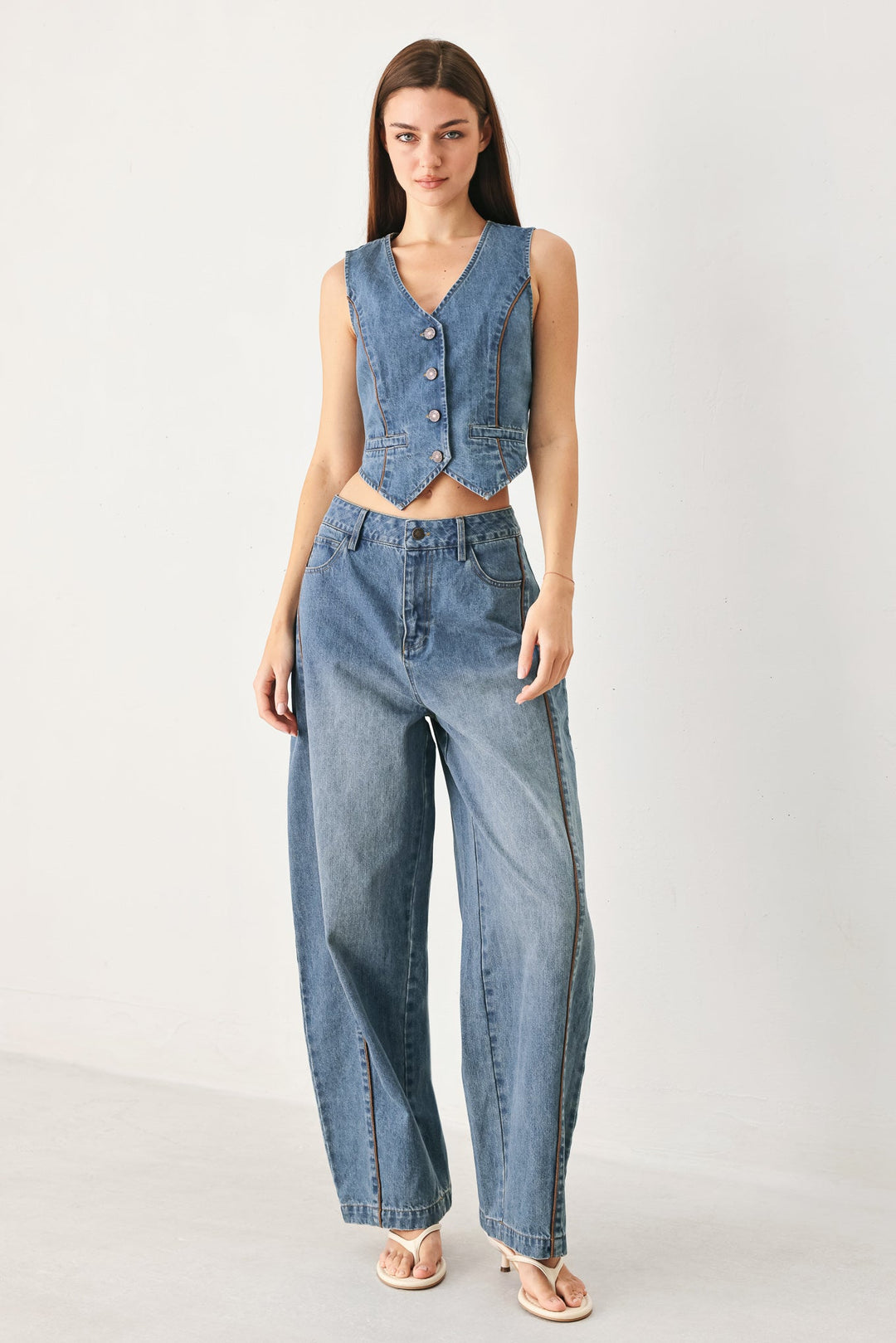 Western Muse Denim Ballon Pants from KADOU Boutique