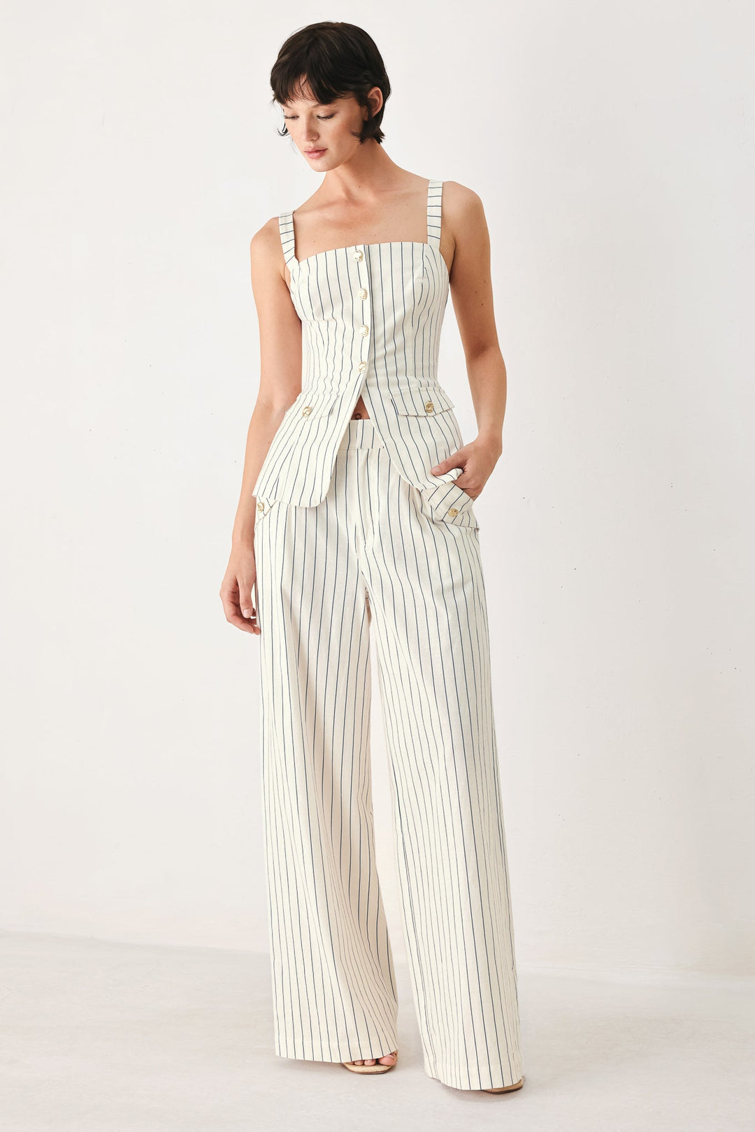 Sutton Stripe Woven Pants from KADOU Boutique