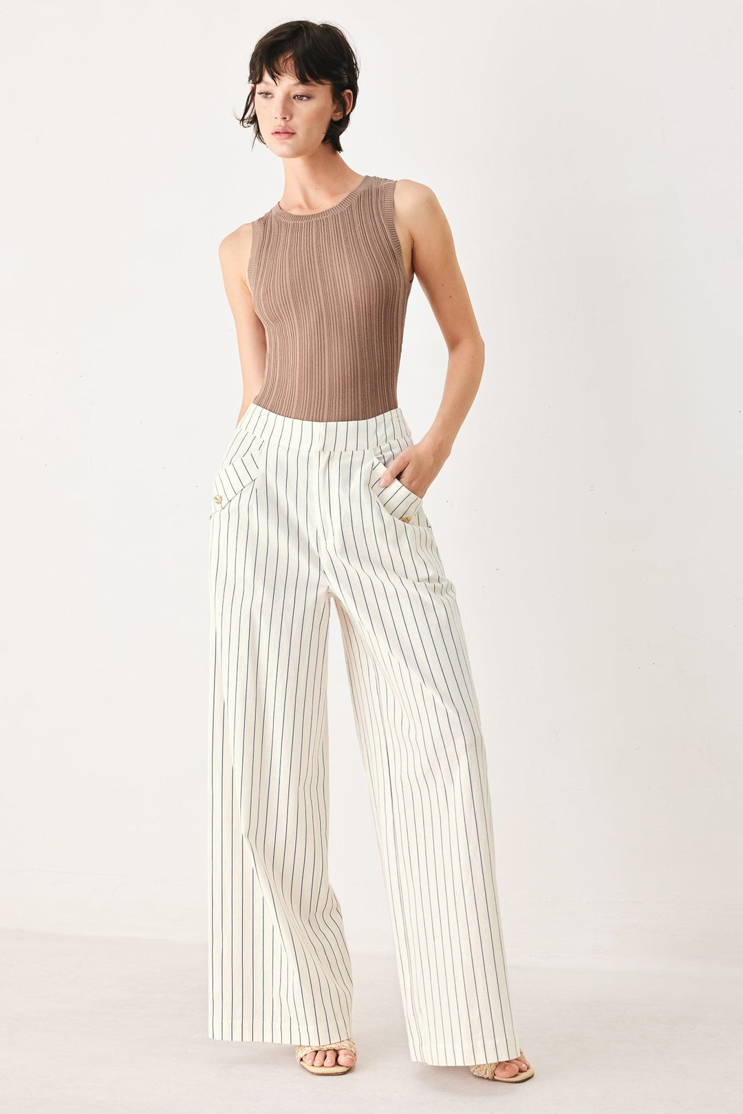 Sutton Stripe Woven Pants from KADOU Boutique