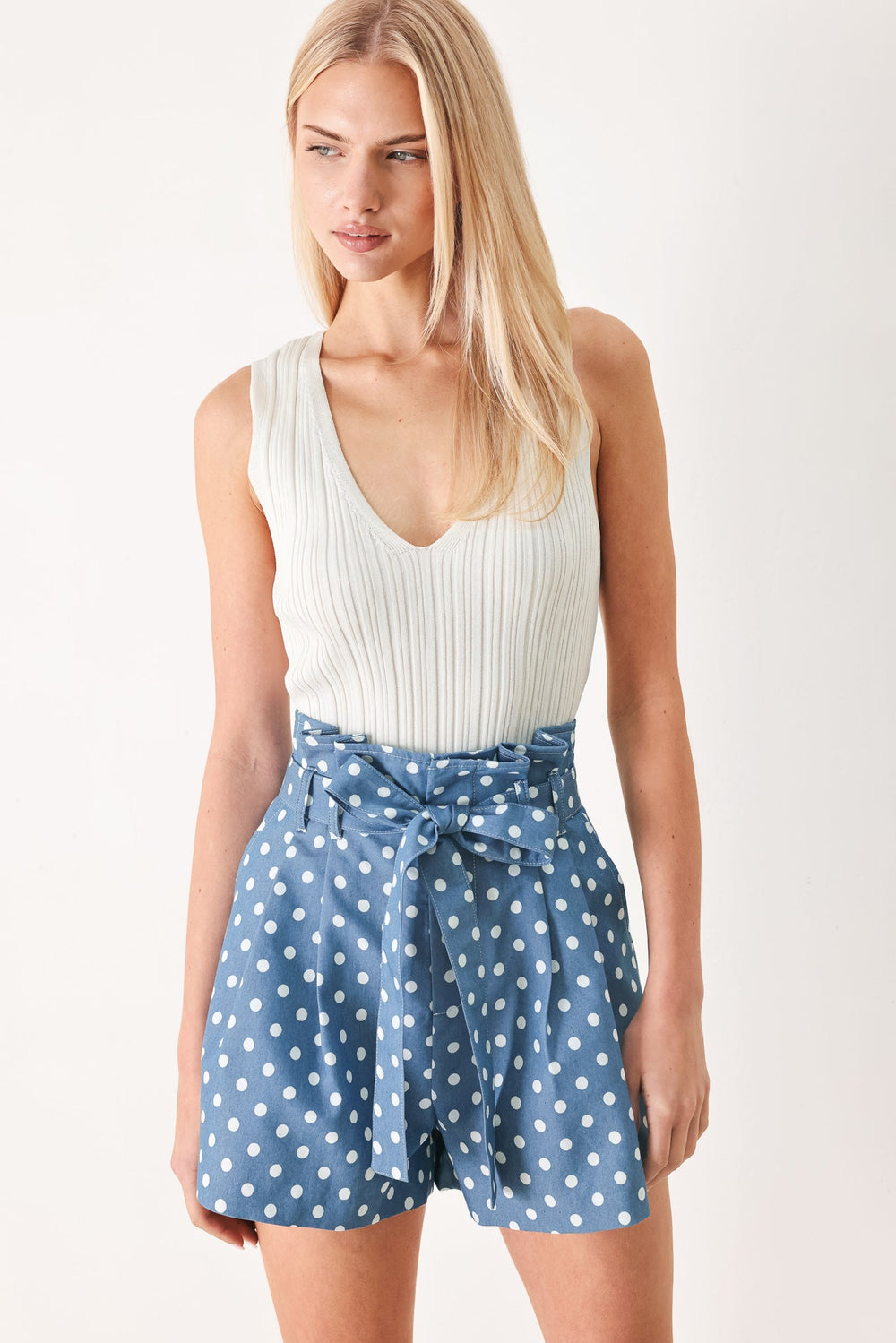 Flirty Dots Tie Woven Shorts from KADOU Boutique
