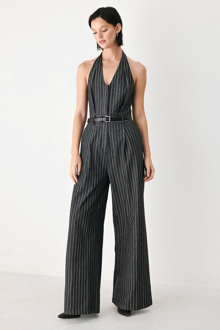 Executive Noir Flow Woven Jumpsuit from KADOU Boutique