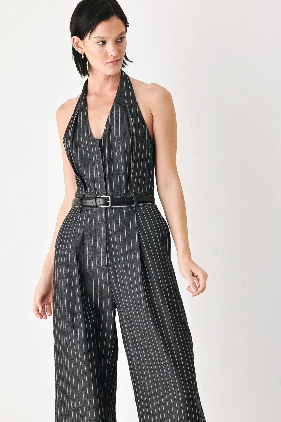 Executive Noir Flow Woven Jumpsuit from KADOU Boutique