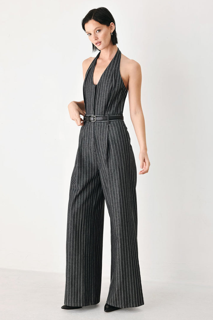 Executive Noir Flow Woven Jumpsuit from KADOU Boutique
