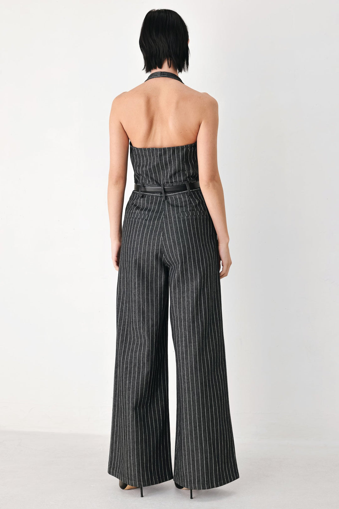 Executive Noir Flow Woven Jumpsuit from KADOU Boutique