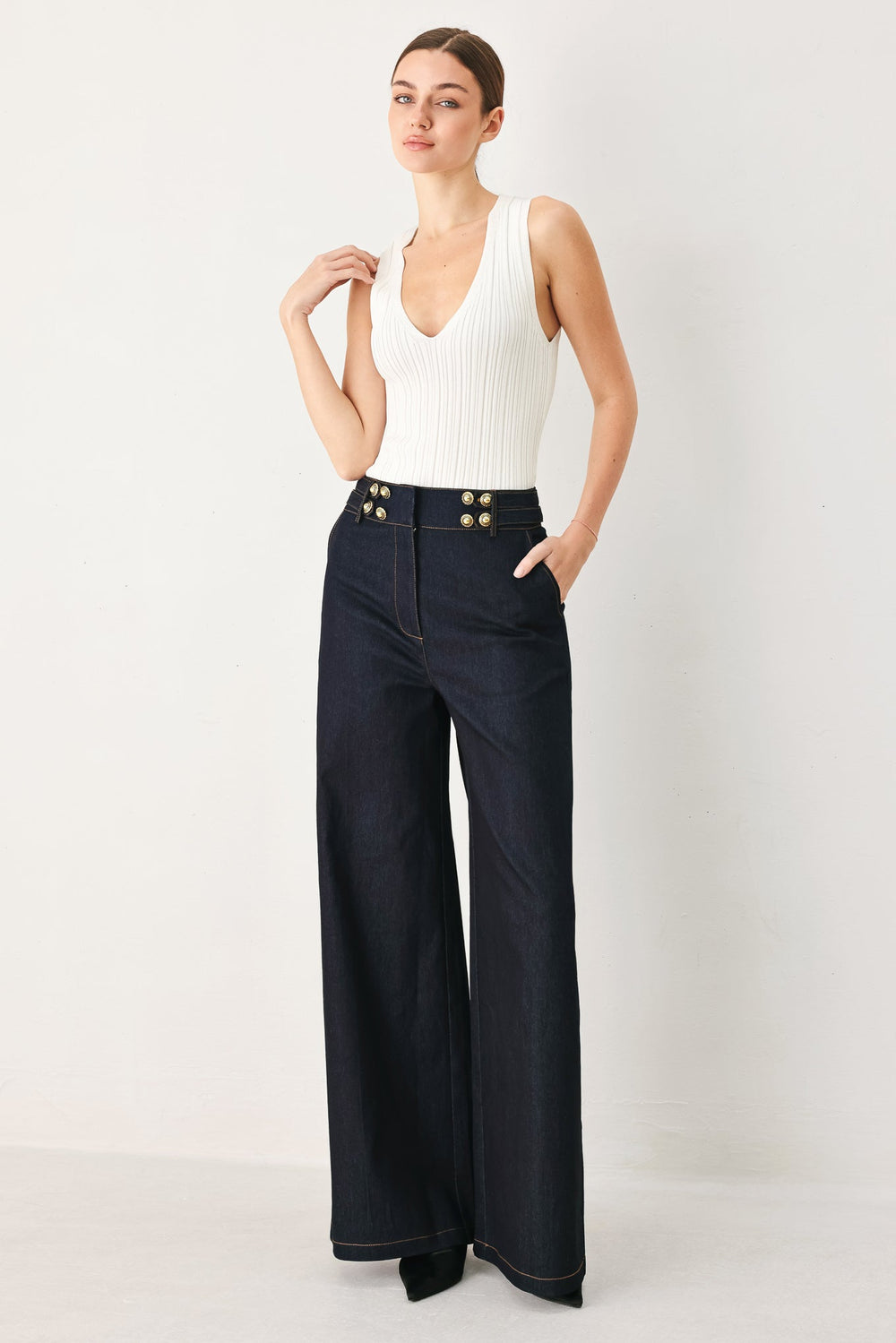 Dark Indigo Denim Pants from KADOU Boutique