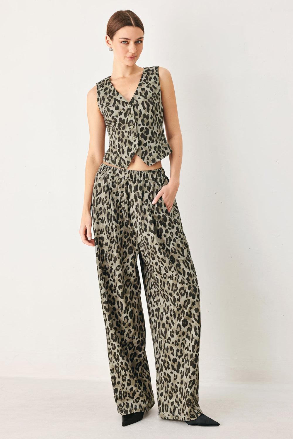 Leopard Luxe Woven Pants from KADOU Boutique