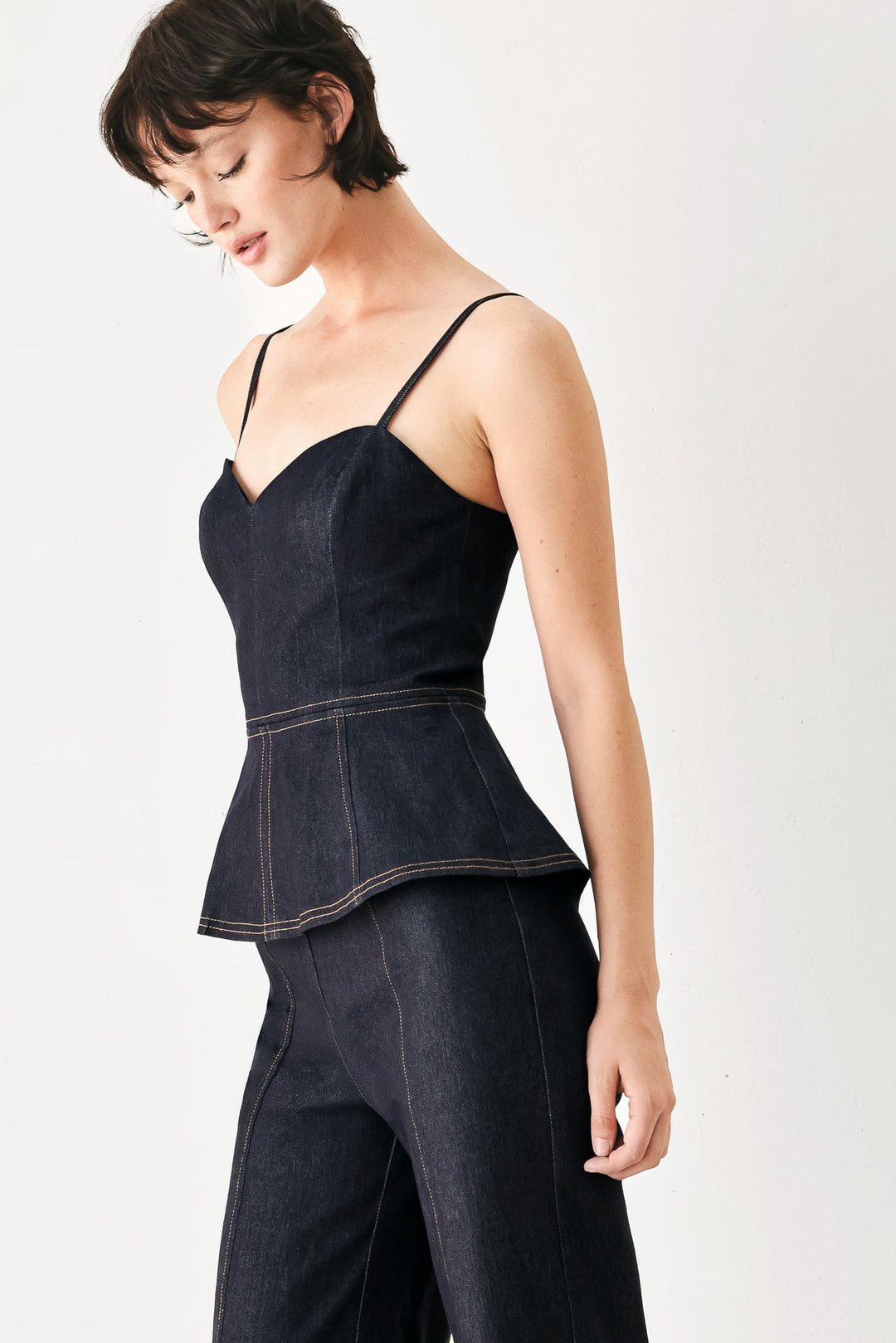 MIDNIGHT RIVIERA DENIM JUMPSUIT