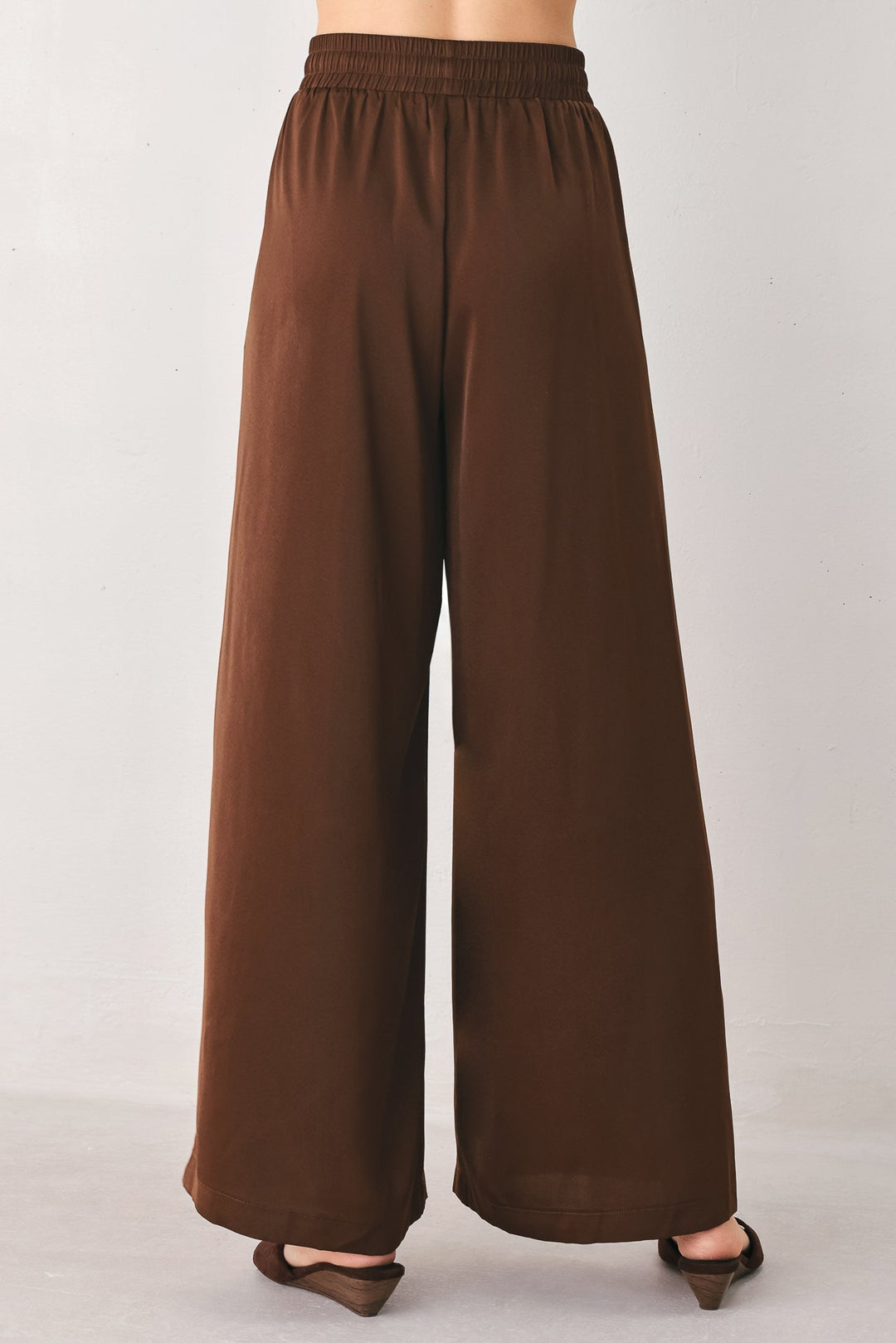 Canyon Brown Elastic Waist Woven Pants from KADOU Boutique