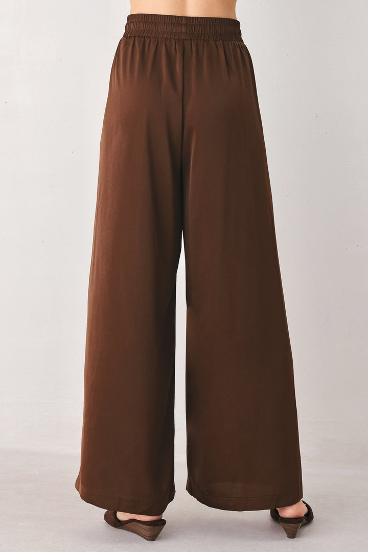 Canyon Brown Elastic Waist Woven Pants from KADOU Boutique