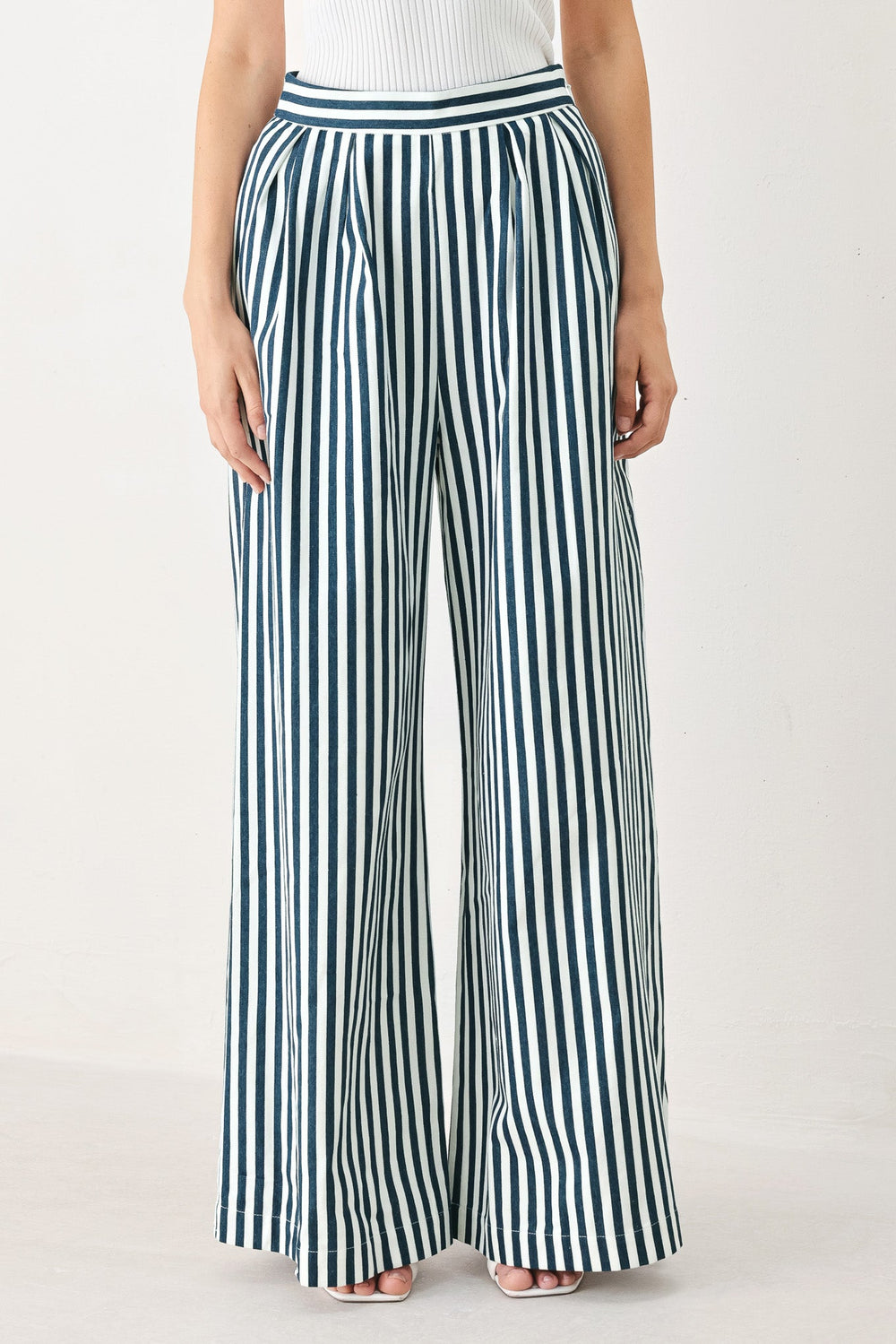 Portside Stripe Woven Wide Leg Pants from KADOU Boutique