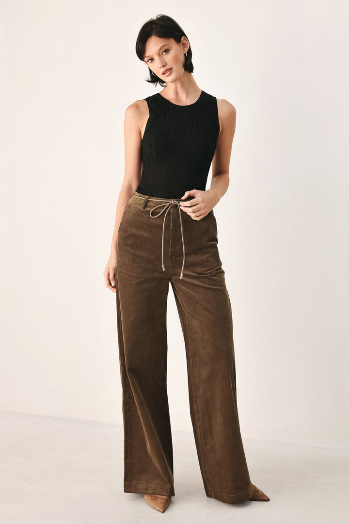 Autumn in Manhattan Belted Corduroy Pants from KADOU Boutique