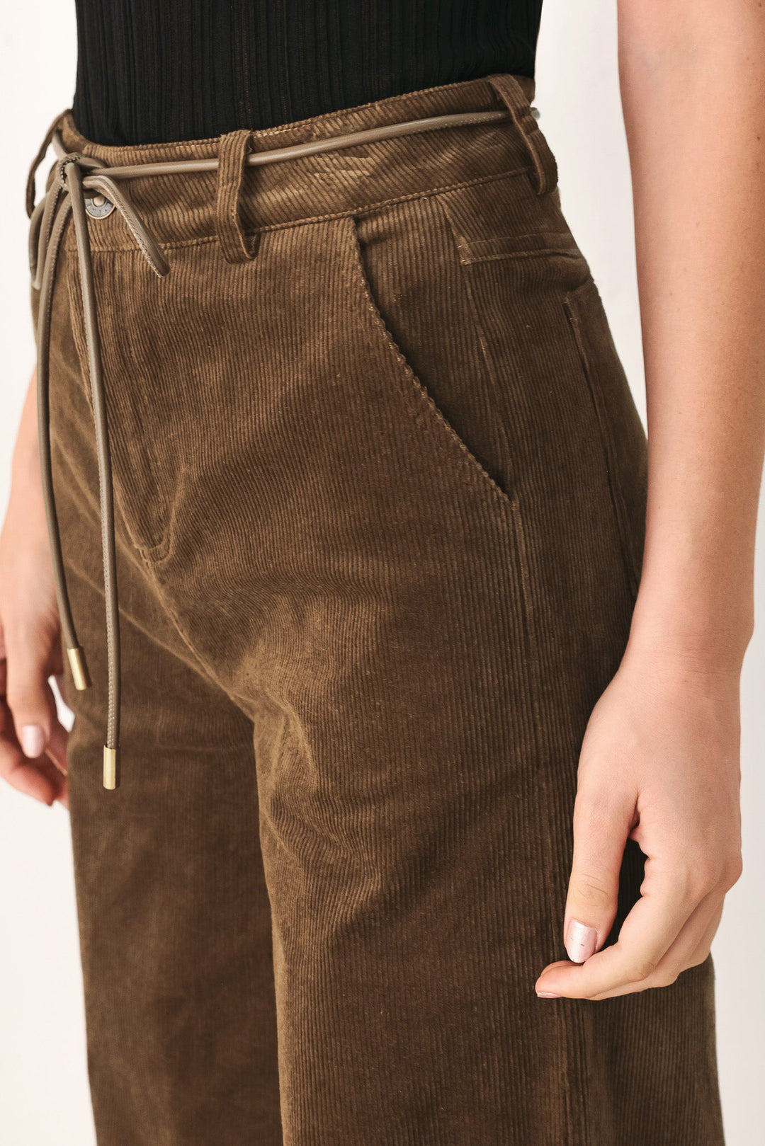 Autumn in Manhattan Belted Corduroy Pants from KADOU Boutique