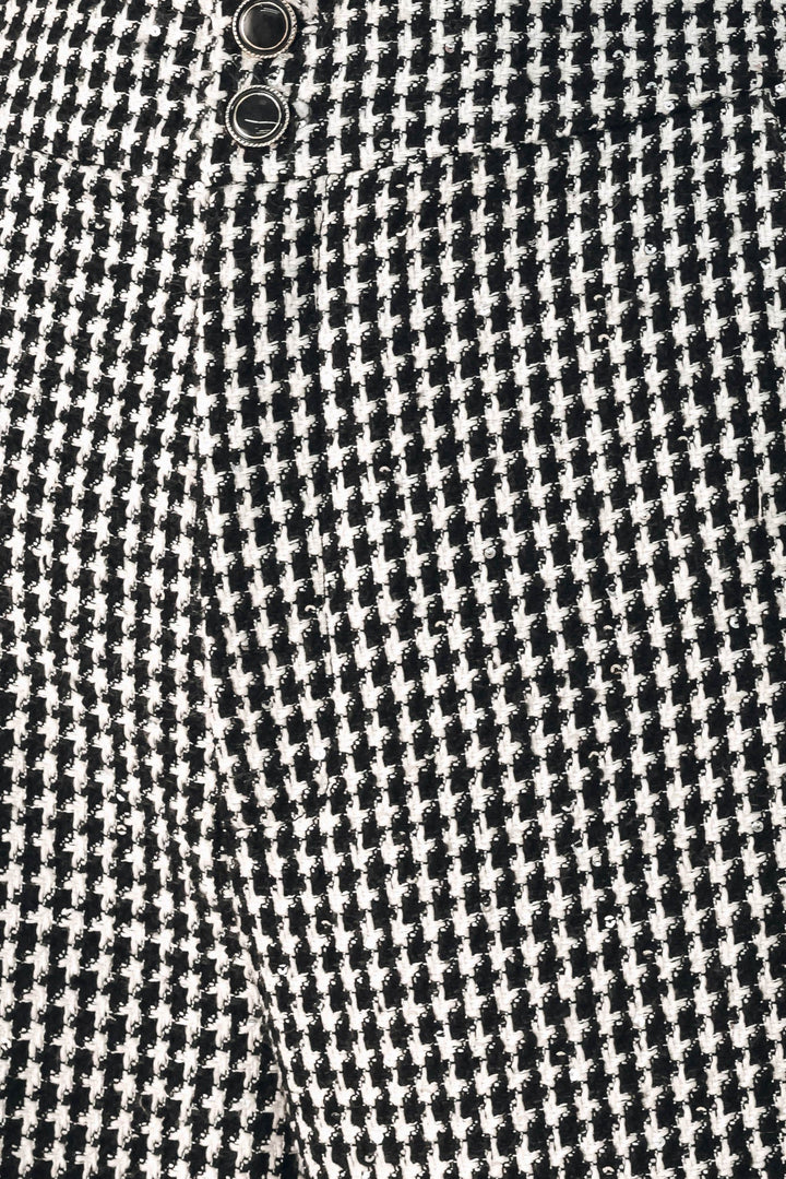 CHECKED IN SPARKLE HOUNDSTOOTH WIDE LEG PANTS