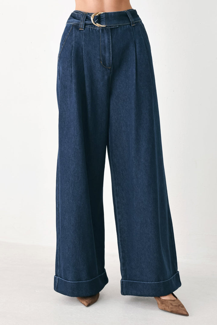 Deep Indigo Modern Muse Denim Pants from KADOU Boutique