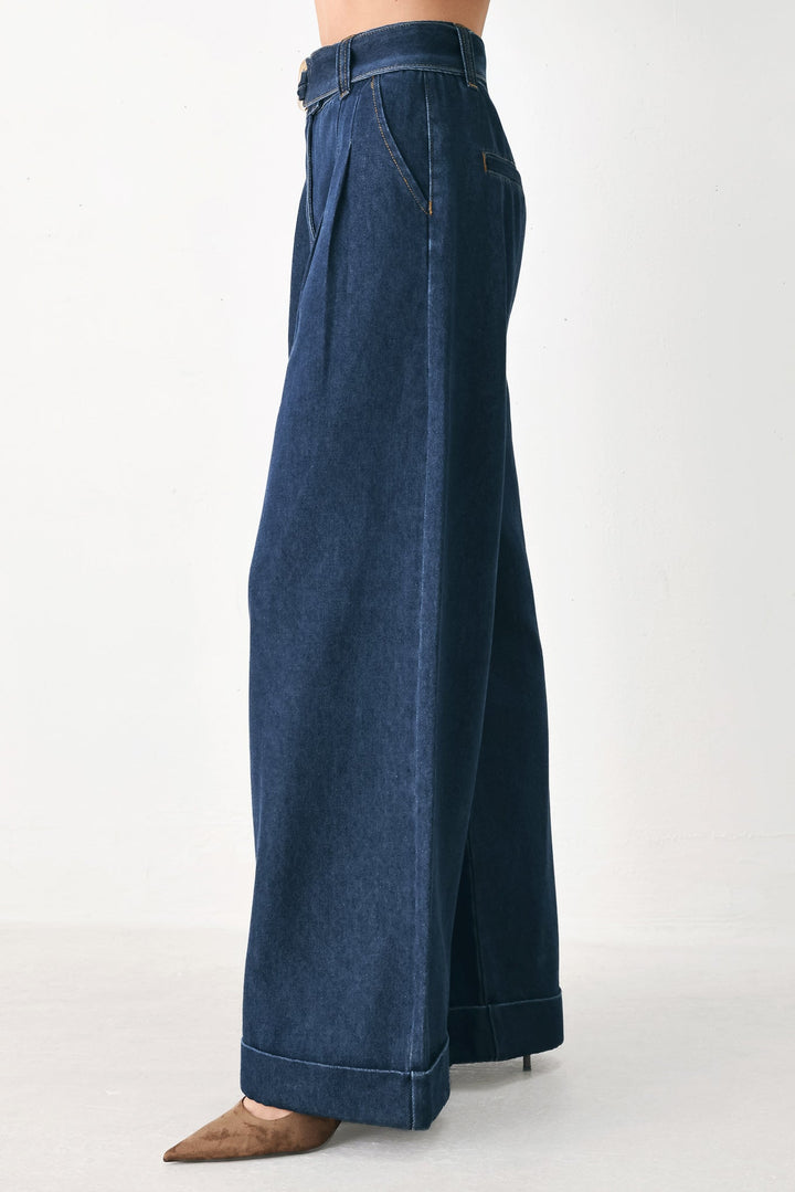 Deep Indigo Modern Muse Denim Pants from KADOU Boutique