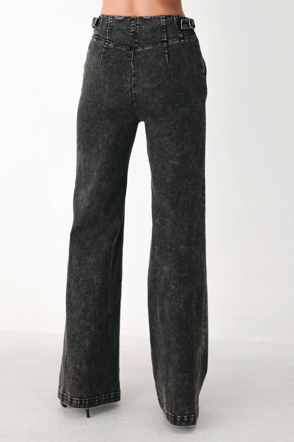 City Limits Black Denim Wide Leg Pants from KADOU Boutique
