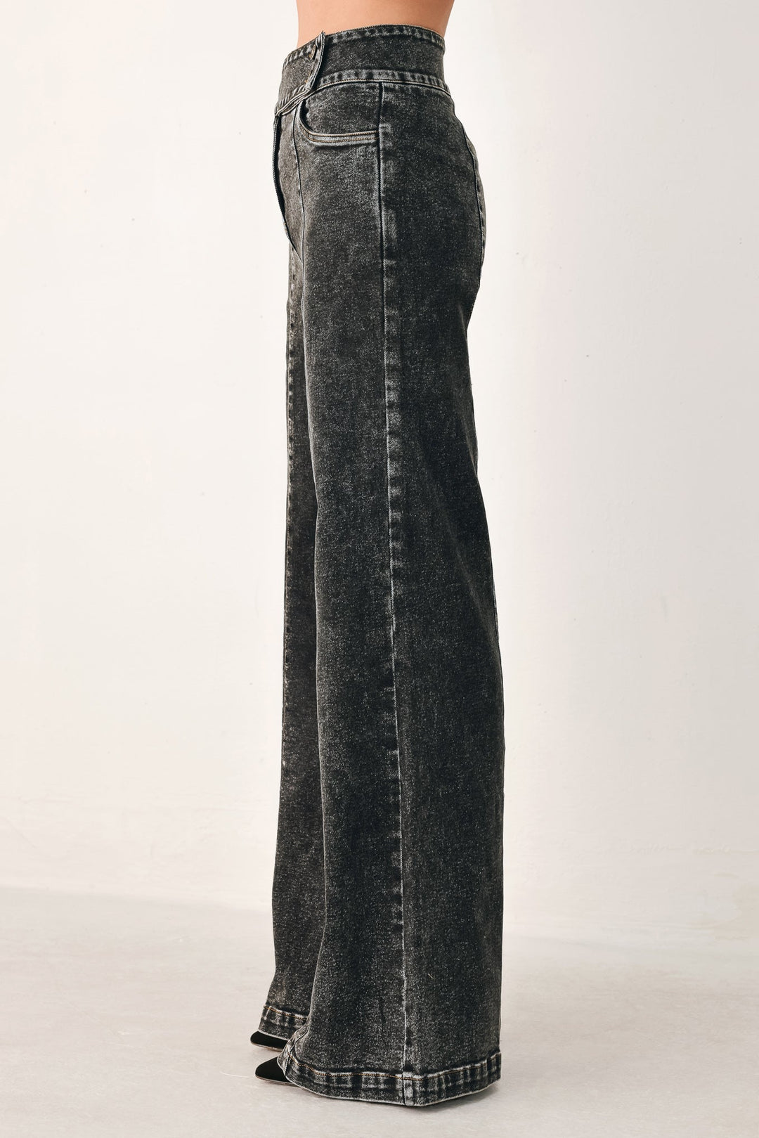 Downtown Edge Crossover Denim Pants from KADOU Boutique