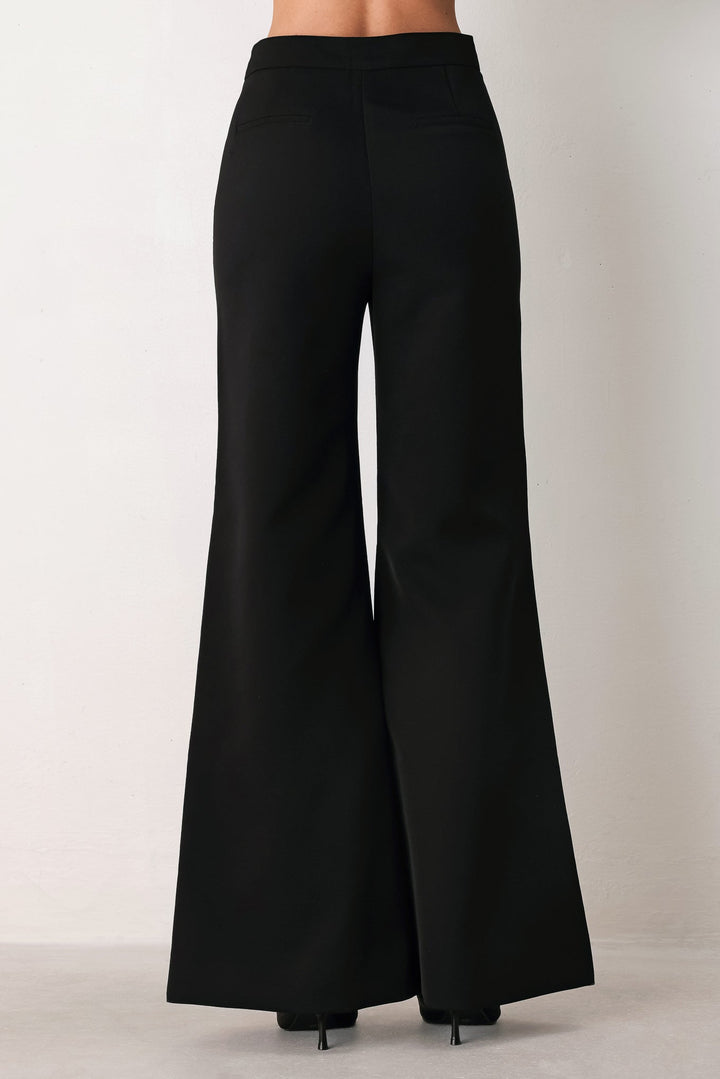 COMMAND NOIR BLACK MILITARY WIDE-LEG PANTS