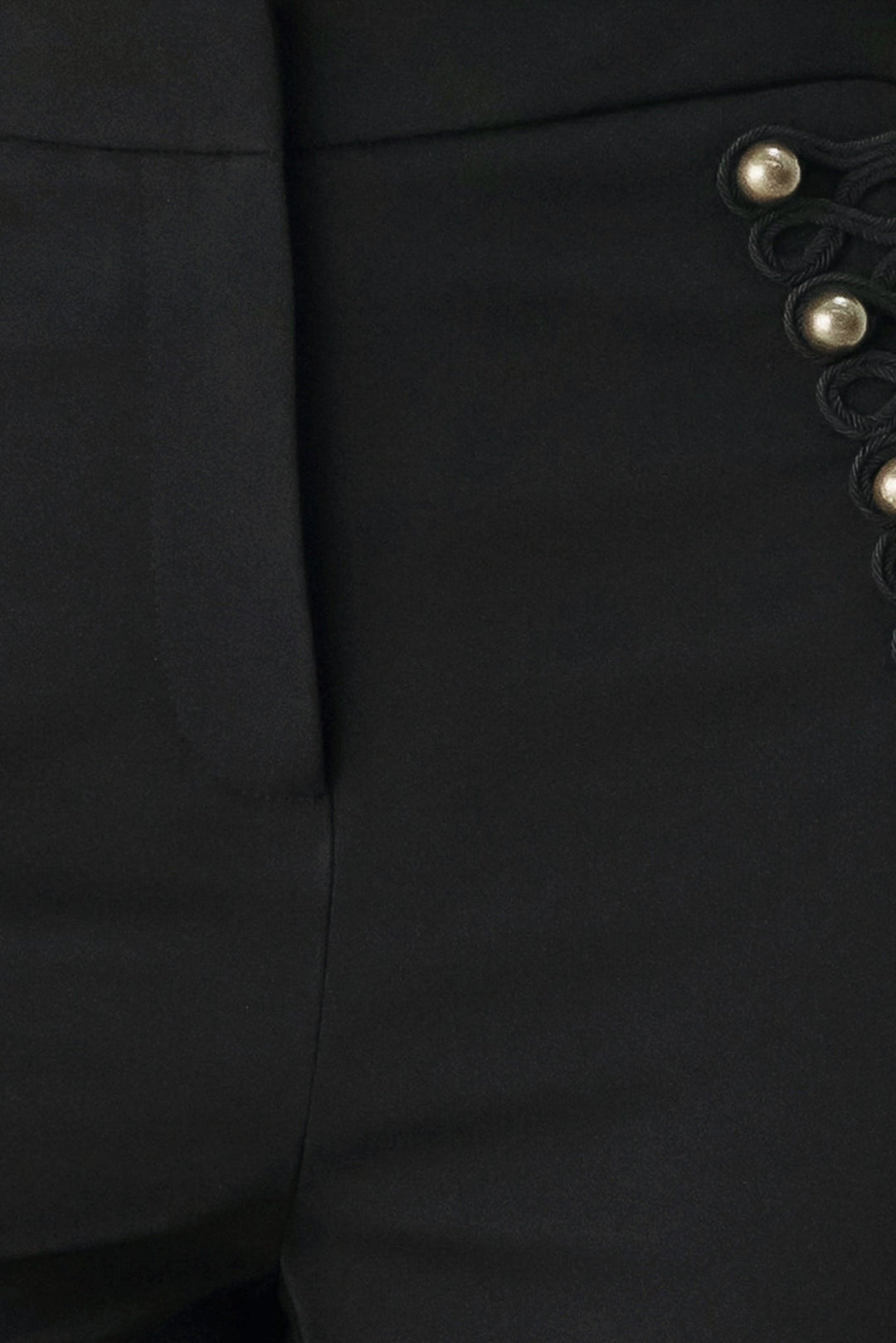 COMMAND NOIR BLACK MILITARY WIDE-LEG PANTS
