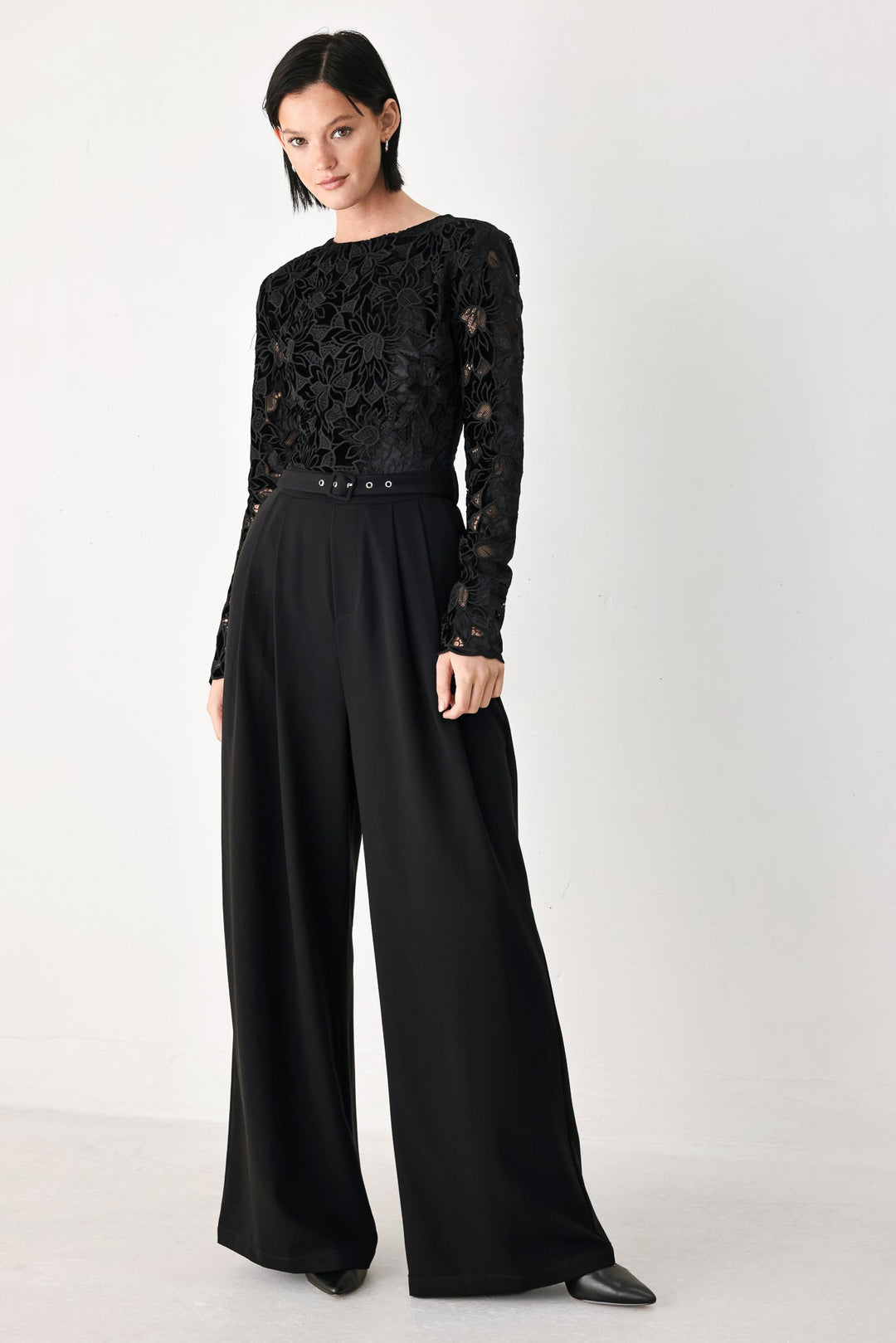 After Dark Lace Wide Leg Jumpsuit from KADOU Boutique
