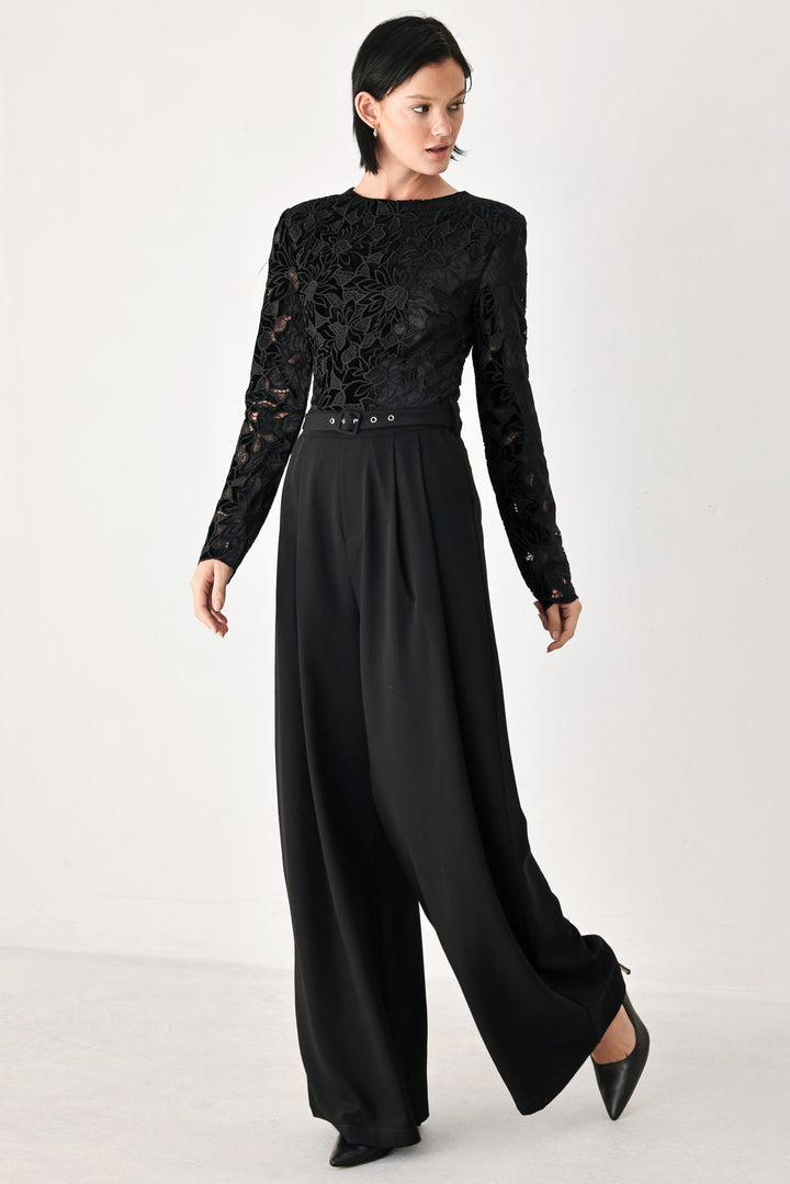 After Dark Lace Wide Leg Jumpsuit from KADOU Boutique