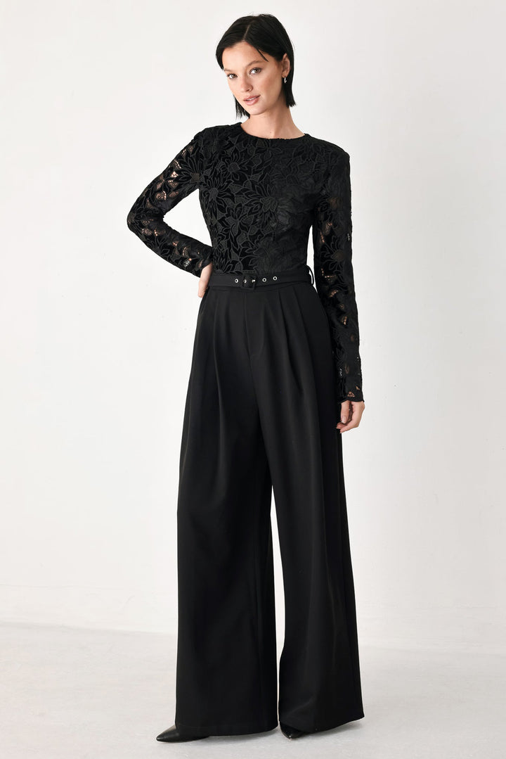 After Dark Lace Wide Leg Jumpsuit from KADOU Boutique