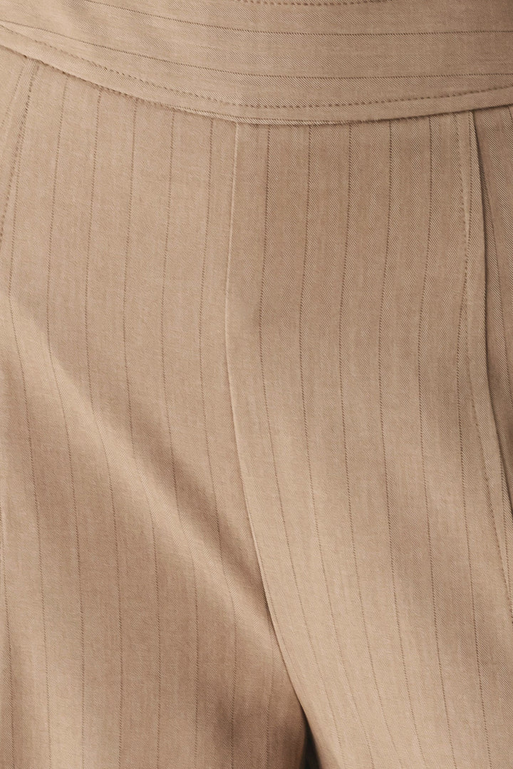 MOCHA MOMENT PINSTRIPE WIDE LEG PANTS