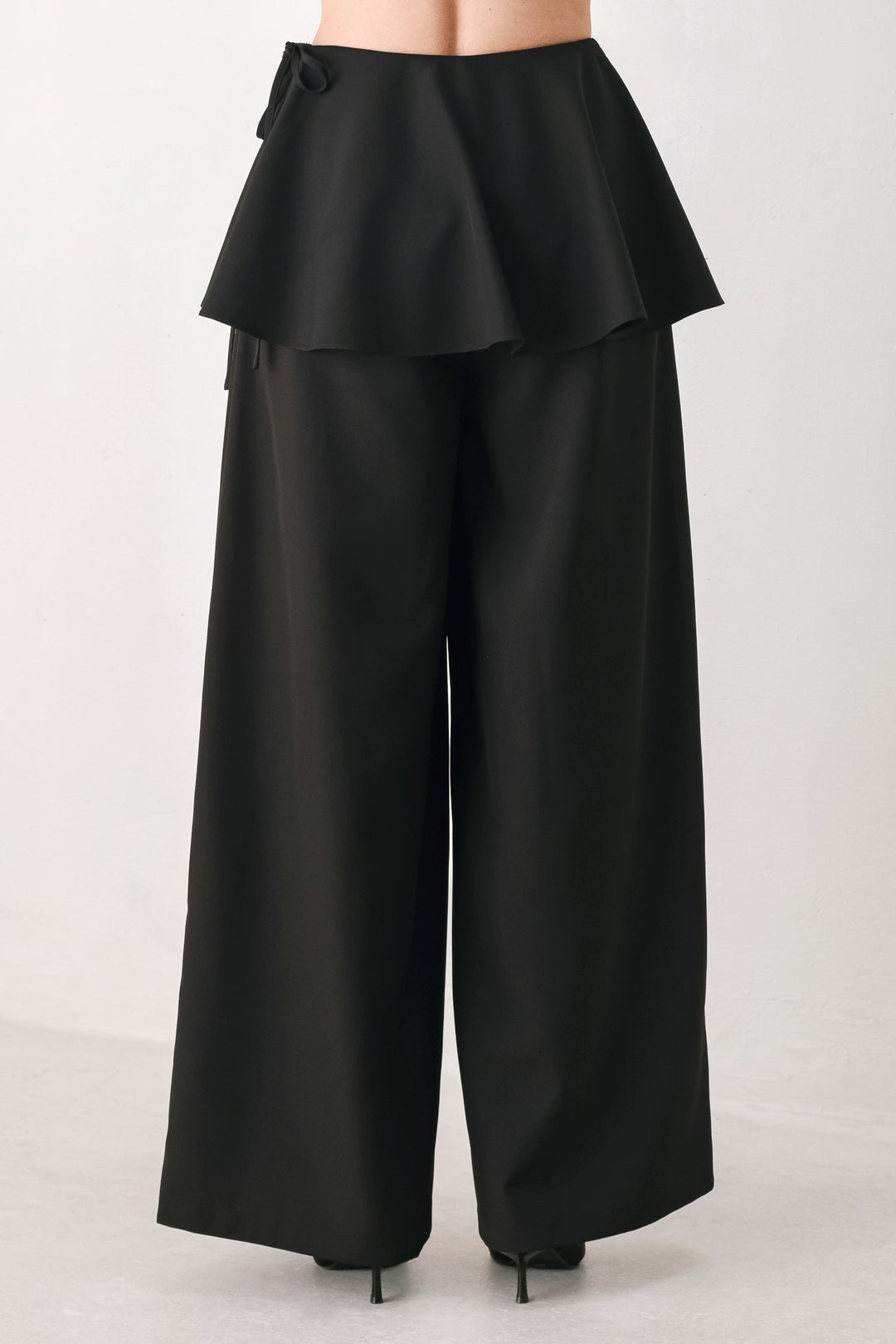 NOIR LAYER BLACK SKIRT-OVERLAY PANTS